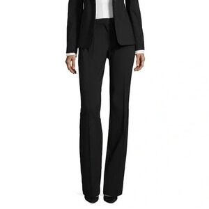 Hugo Boss Tulla1 Black Virgin Wool Stretch Straight Leg Dress Pants Womens 12